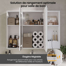 DICTAC Armoire de Toilette Miroir avec éclairage LED et Prise Meuble Salle de Bain avec Rangement et Étagère Réglable