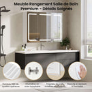 DICTAC Armoire de Toilette Miroir avec éclairage LED et Prise Meuble Salle de Bain avec Rangement et Étagère Réglable