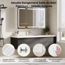 DICTAC Armoire de Toilette Miroir avec éclairage LED et Prise Meuble Salle de Bain avec Rangement et Étagère Réglable