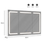 DICTAC Armoire de Toilette Miroir avec éclairage LED et Prise Meuble Salle de Bain avec Rangement et Étagère Réglable