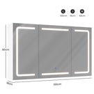 DICTAC Armoire de Toilette Miroir avec éclairage LED et Prise Meuble Salle de Bain avec Rangement et Étagère Réglable