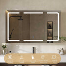 DICTAC Armoire de Toilette Miroir avec éclairage LED et Prise Meuble Salle de Bain avec Rangement et Étagère Réglable