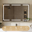 DICTAC Armoire de Toilette Miroir avec éclairage LED et Prise Meuble Salle de Bain avec Rangement et Étagère Réglable