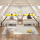 DICTAC Canapé Lit avec Rangement Éclairage LED et Prise Lit Double 2 Places avec 4 Compartiments et 2 Tiroirs