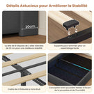 DICTAC Lit Coffre avec Sommier Lumières LED et Prise Cadre de Lit avec Rangement lit 2 Personnes avec Tete de Lits